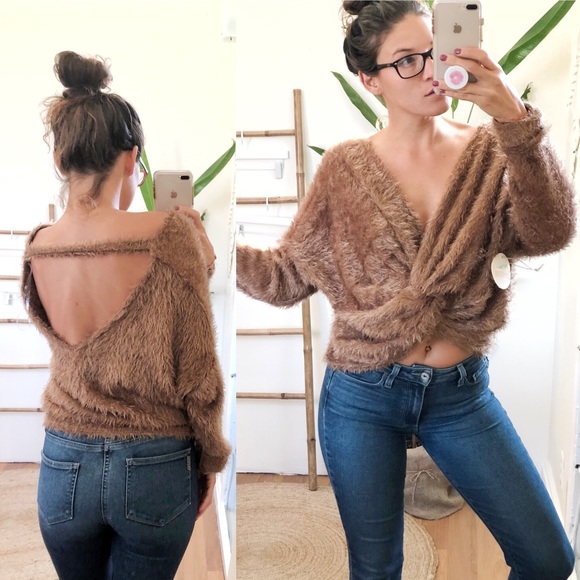 NWT• Reversible Latte Knotted Sweater•MADE IN 🇺🇸 - Picture 4 of 8